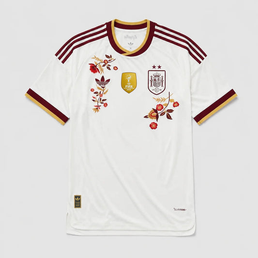 Spain Embroidered Away Floral Player 26/27 - 2 Stars front view