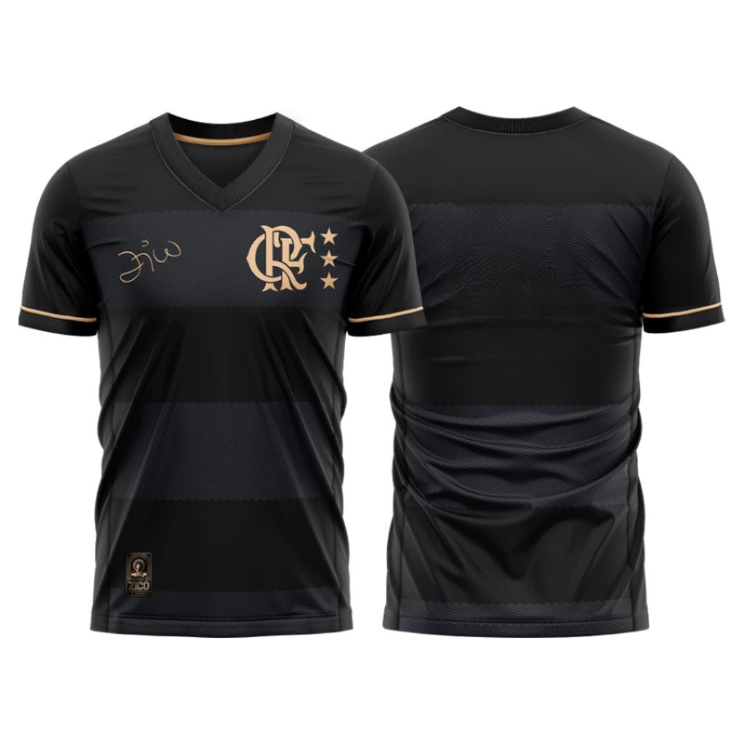 Flamengo - Retro Black and Gold 1981 Jersey Zico