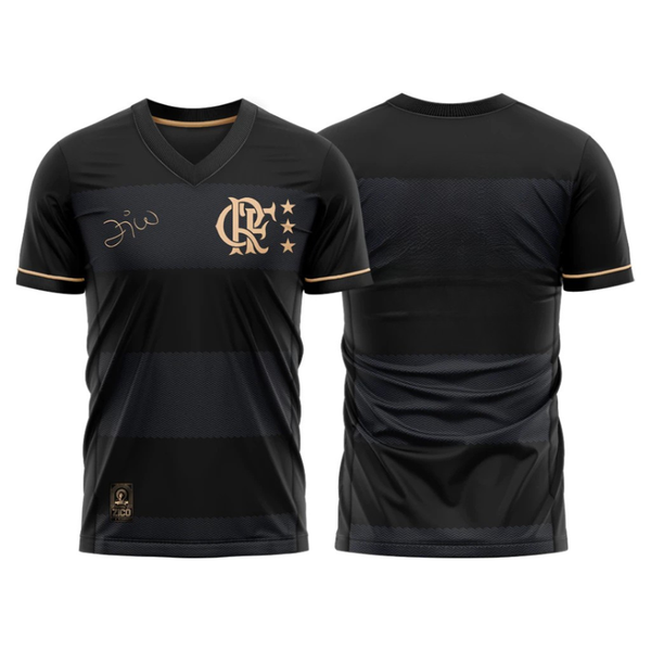 Flamengo - Retro Black and Gold 1981 Jersey Zico