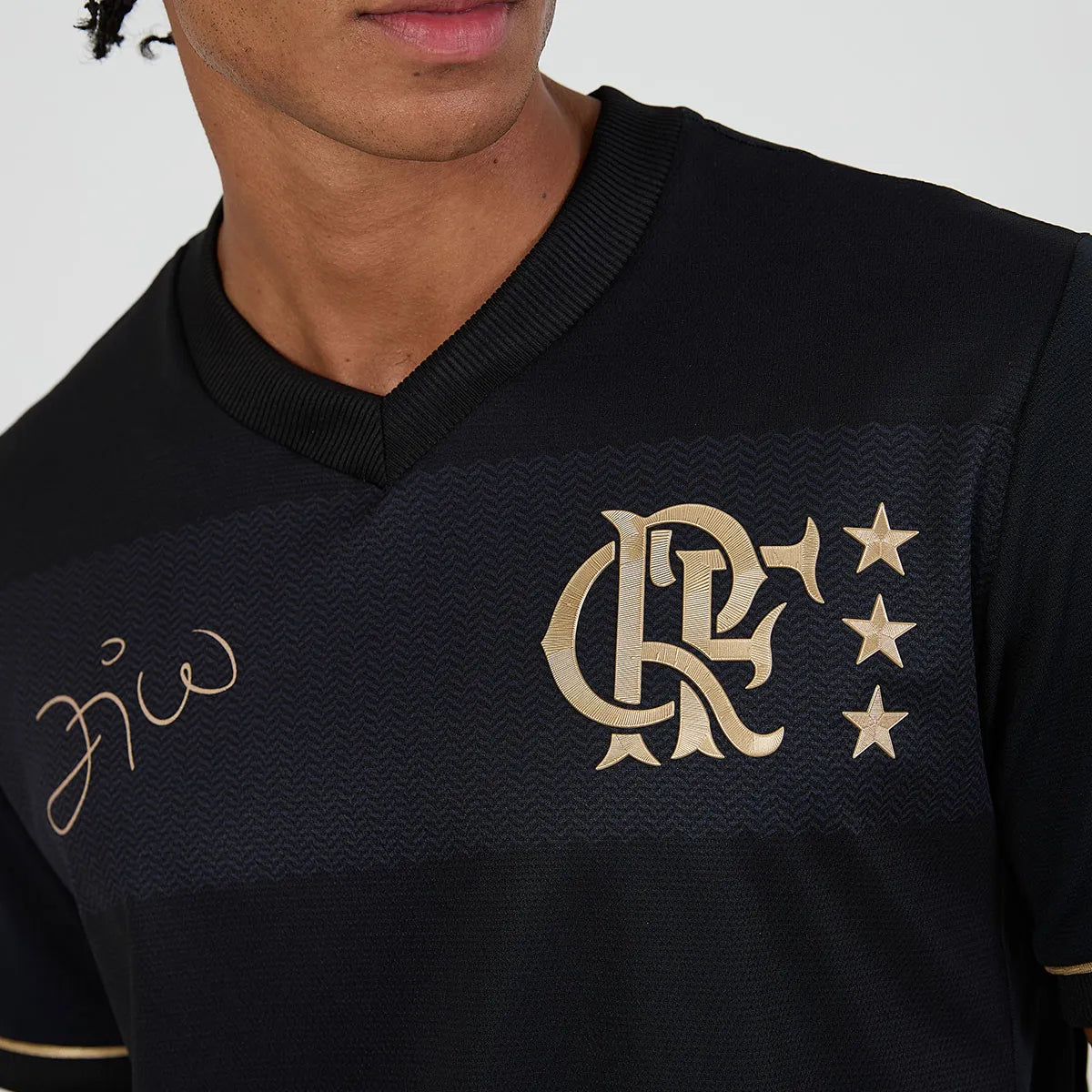 Camisa Flamengo Zico 1981 Preto e Ouro Retrô Masculina