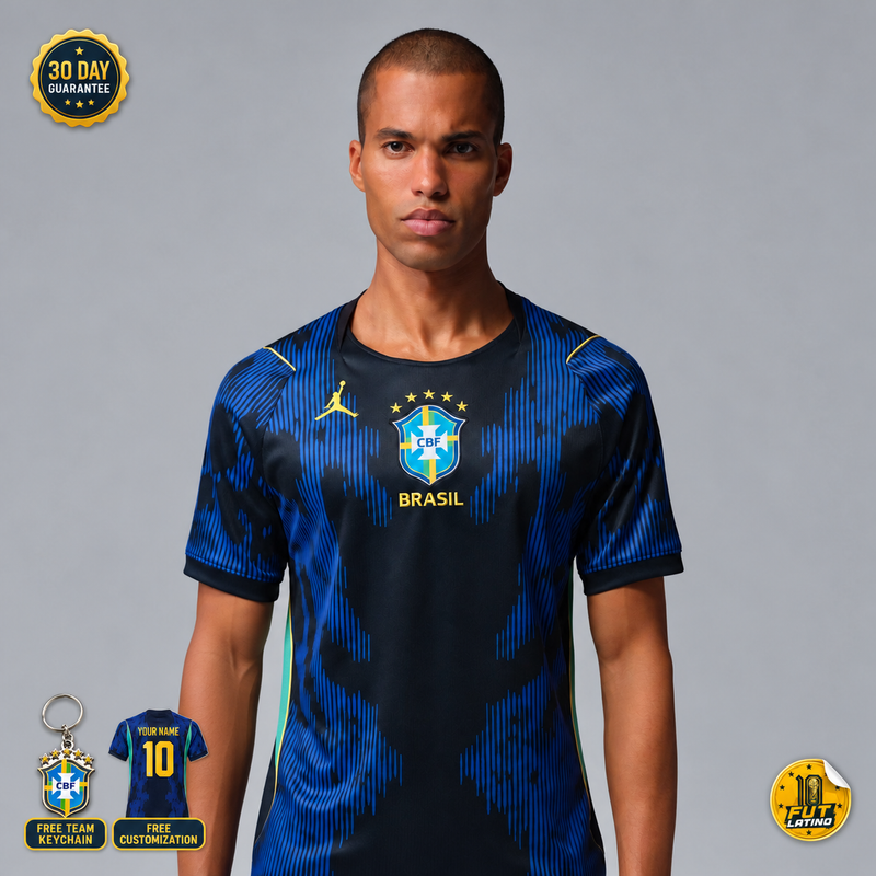 Camisa Brasil - Reserva Azul Jordânia 2026 Versão Torcedor