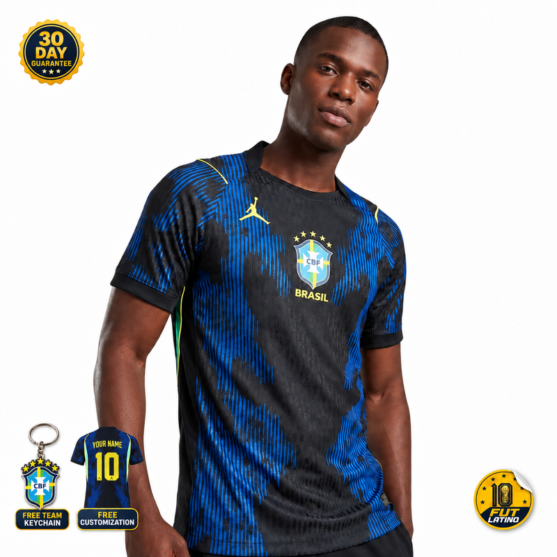 Camisa Brasil - Reserva Azul Jordânia 2026 Versão Jogador