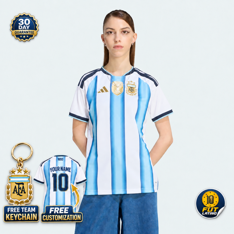 Jersey Argentina - Local Mundial 2026 Versión Aficionado Mujer