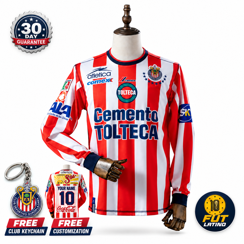 Camisa Chivas Guadalajara - Titular Retrô 2002/03 Manga Longa