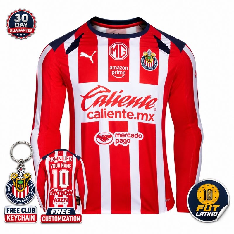 Chivas Guadalajara - Home 25/26 Fan Version Long Sleeve Jersey