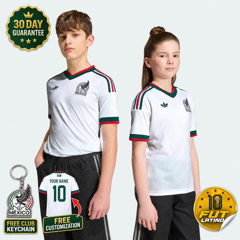 Jersey México - Visitante Mundial 2026 Versión Aficionado Niños
