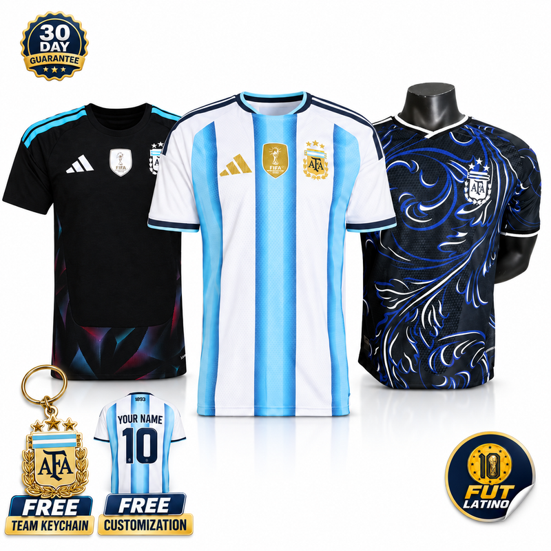COMBO Argentina Titular + Reserva + Goleiro Copa do Mundo 2026