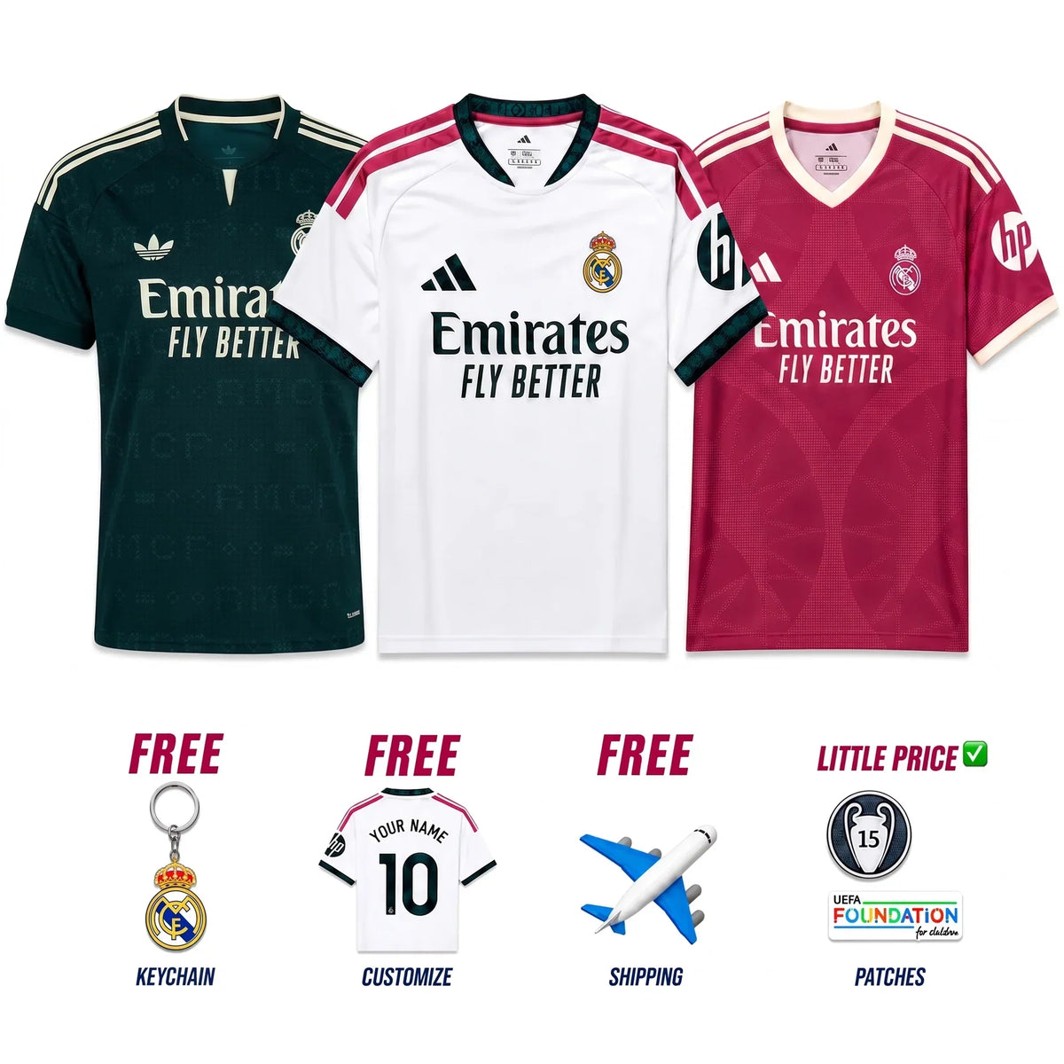 COMBO Real Madrid Titular + Reserva + Terceira 26/27
