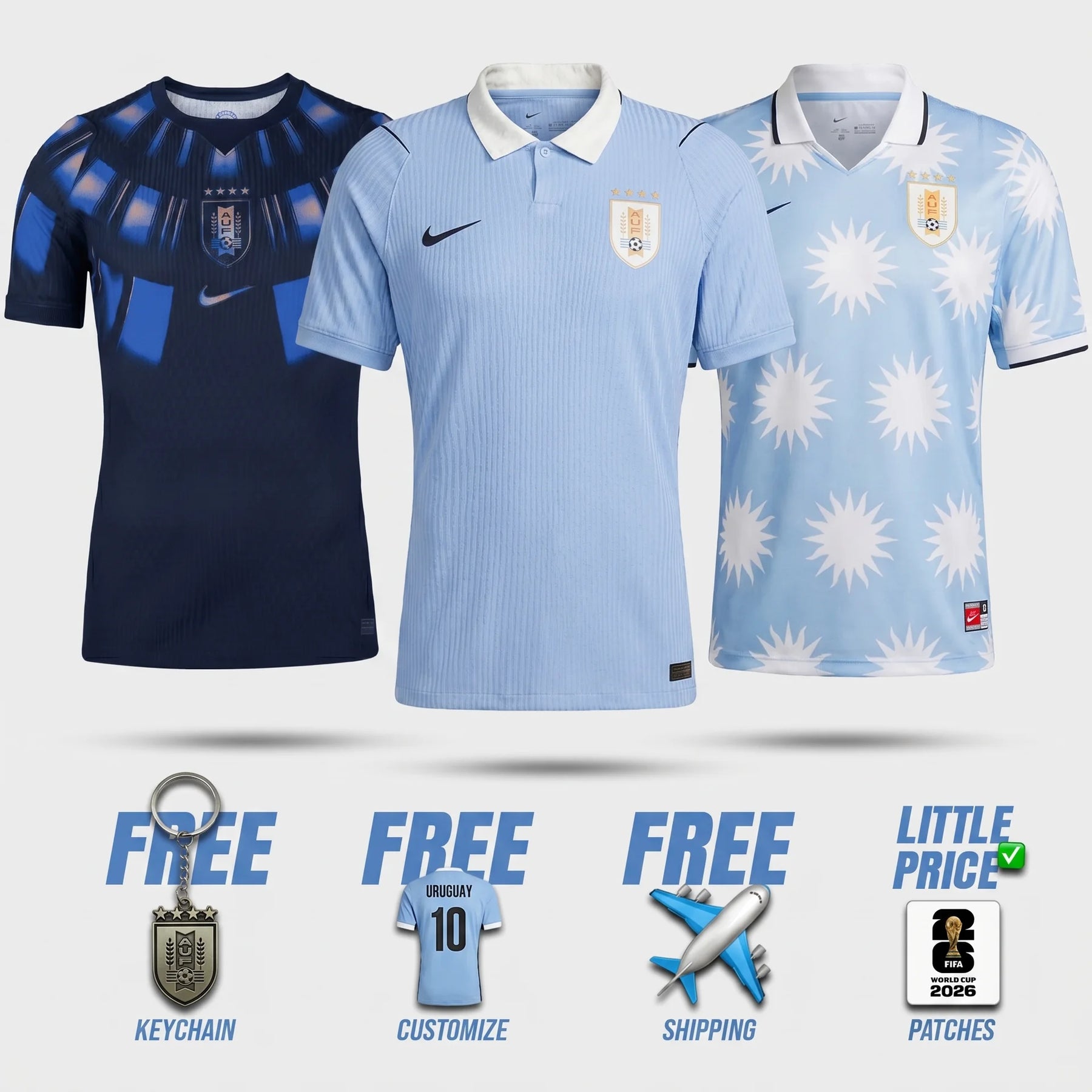 COMBO Uruguay Home, Away and Training 2026/27 - Fan Version