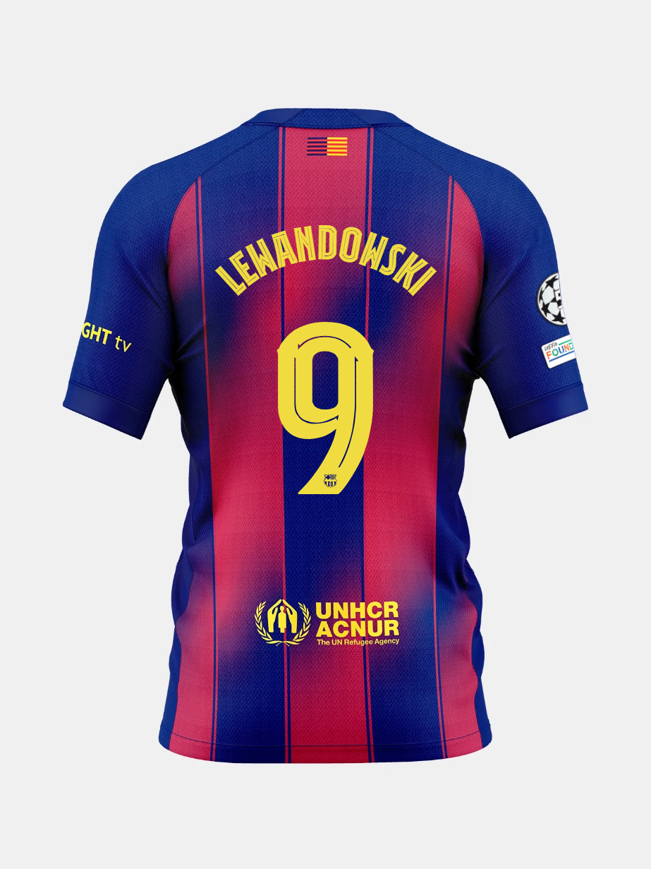 Camisa Barcelona - Titular 25/26 Versão Torcedor #9 LEWANDOWSKI
