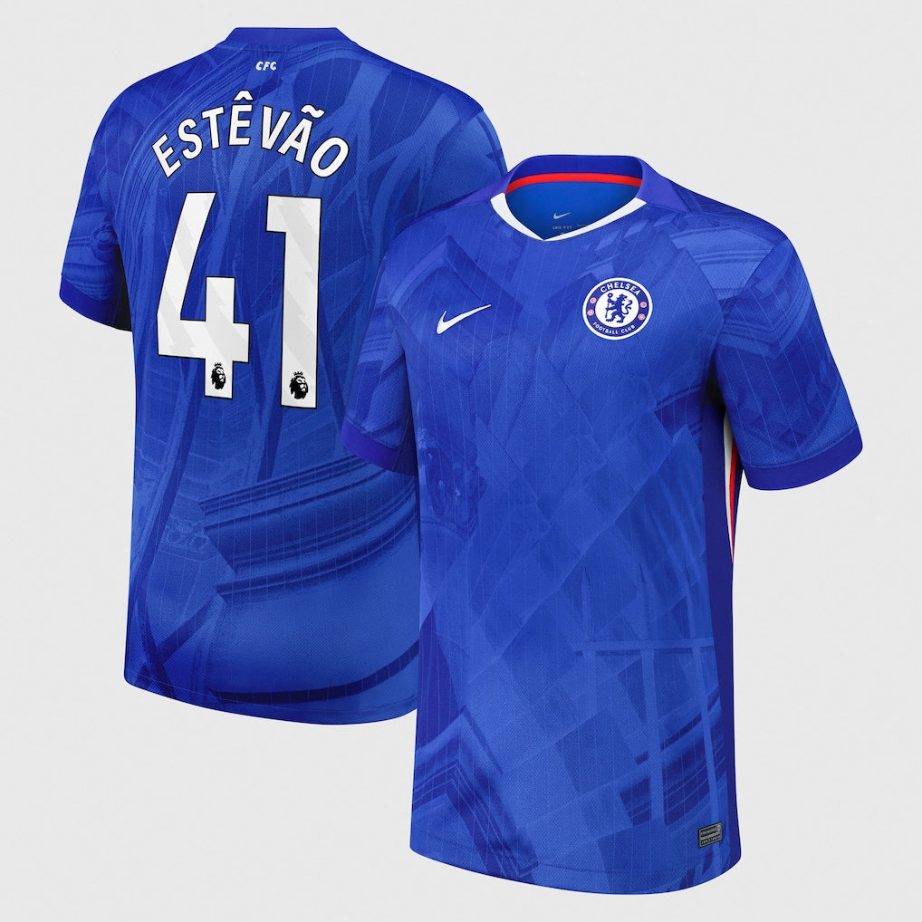 Jersey Chelsea - Local 25/26 Versión Aficionado #41 Estêvão