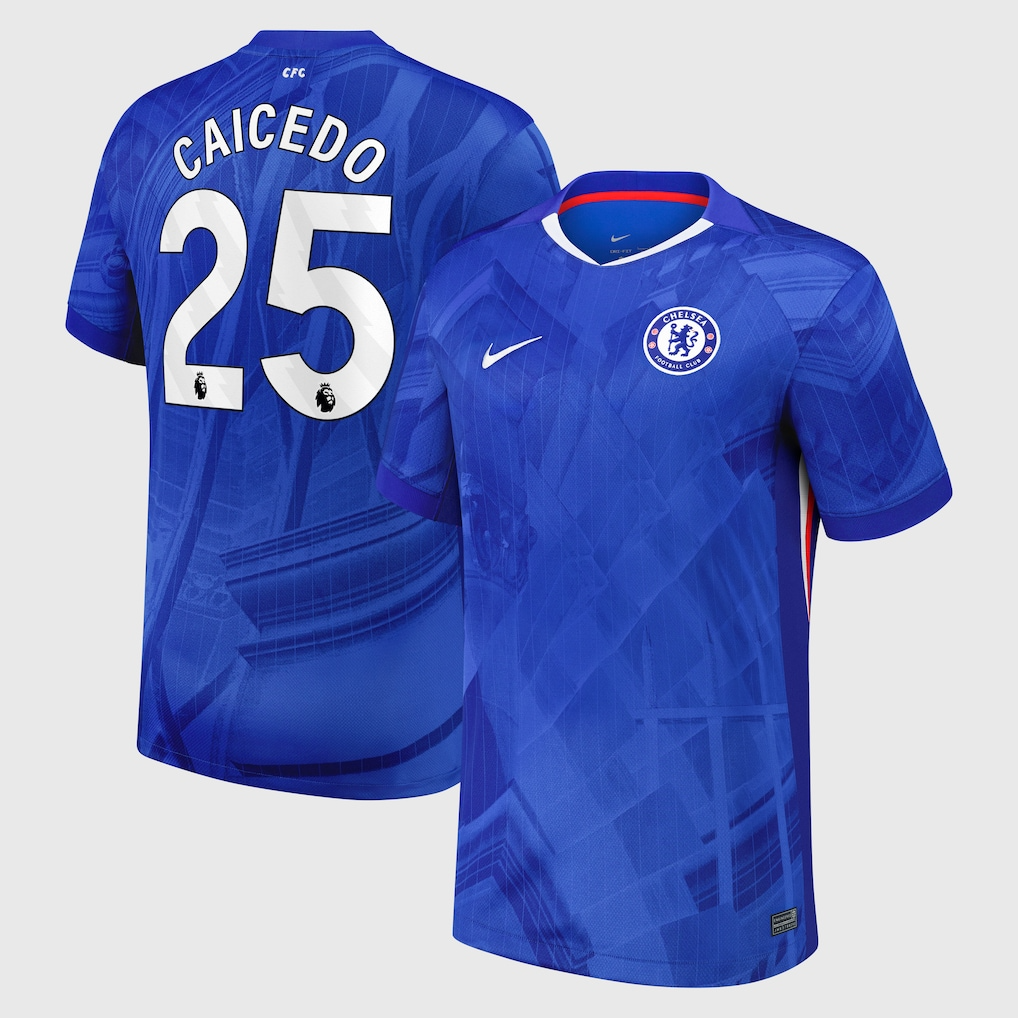 Jersey Chelsea - Local 25/26 Versión Aficionado #25 Caicedo