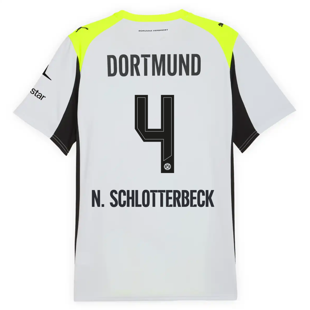 Jersey Borussia Dortmund - Visitante 25/26 Versión Aficionado #4 N. Schlotterbeck