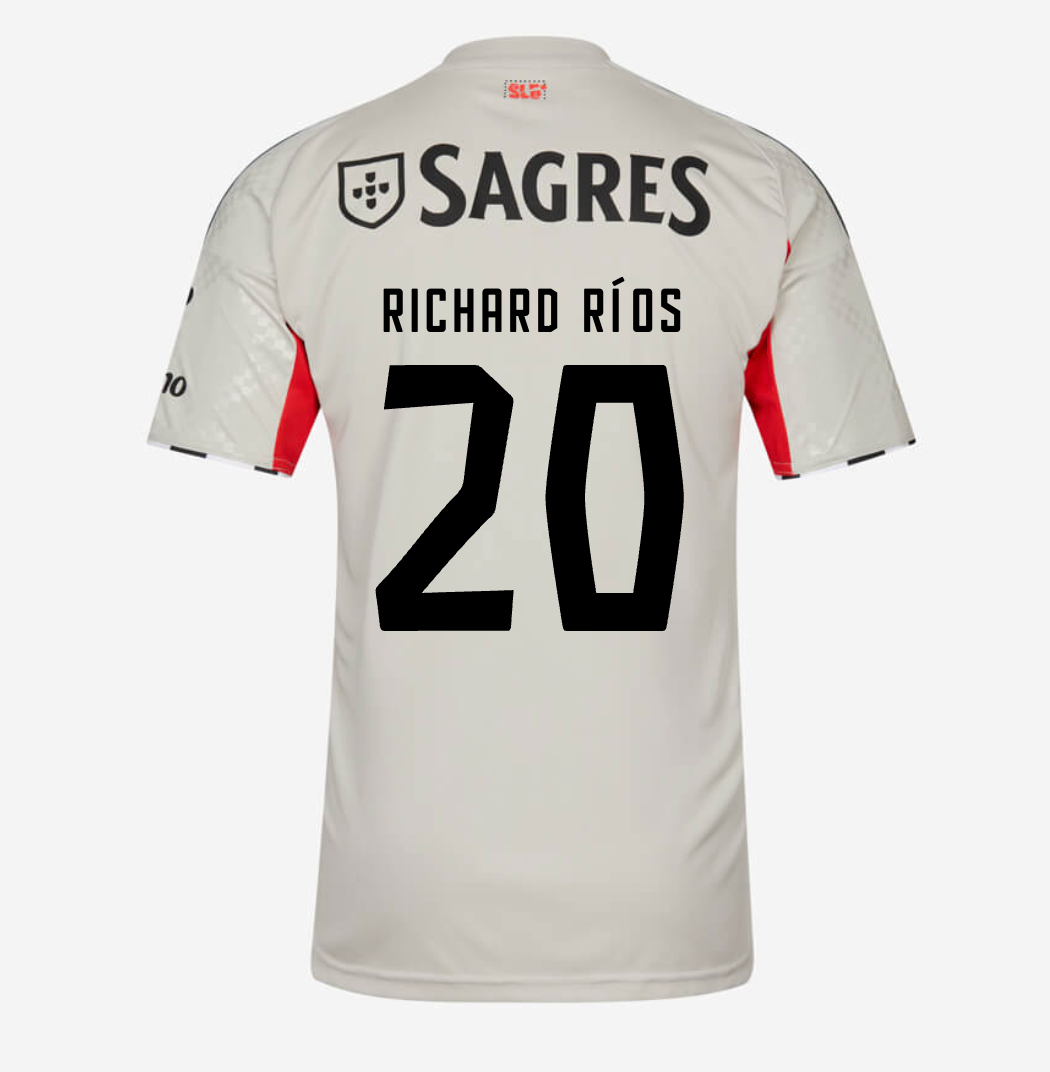 Jersey Benfica - Visitante Beige 25/26 Versión Aficionado #20 Richard Ríos