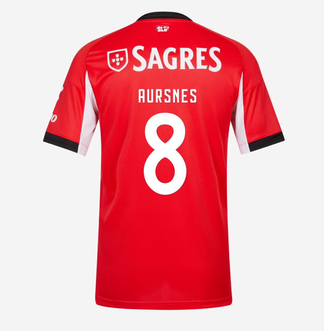 Jersey Benfica - Local 25/26 Versión Aficionado #8 Aursnes