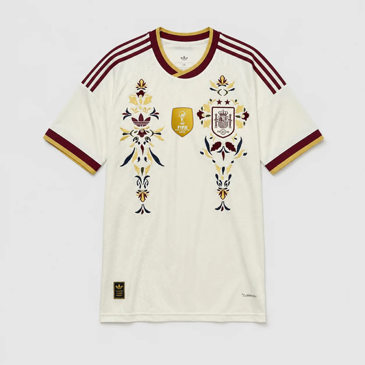 Spain Embroidered Away Floral V2 Player 26/27 - 2 Stars front view