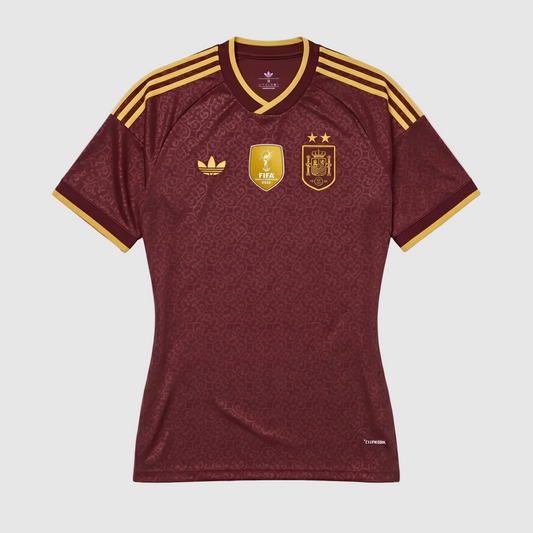 Spain Burgundy Special Edition Women Fan 26/27 - 2 Stars front view