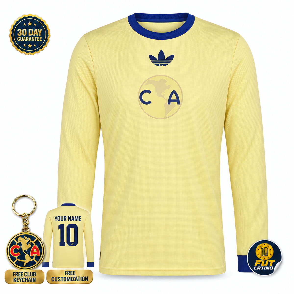 Club América - Anniversary 26/27 Yellow Long Sleeve Fan Jersey